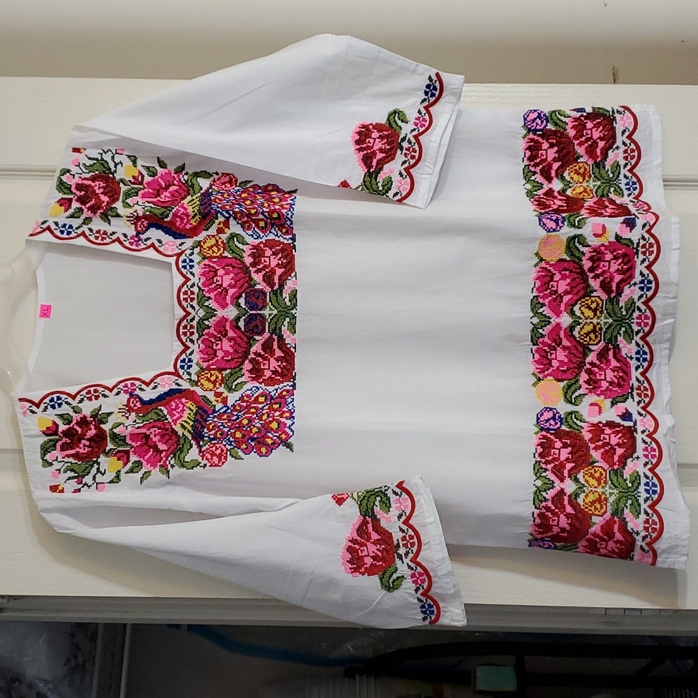 White Floral Blouse